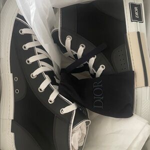 Dior Men's Black and White Sneakers